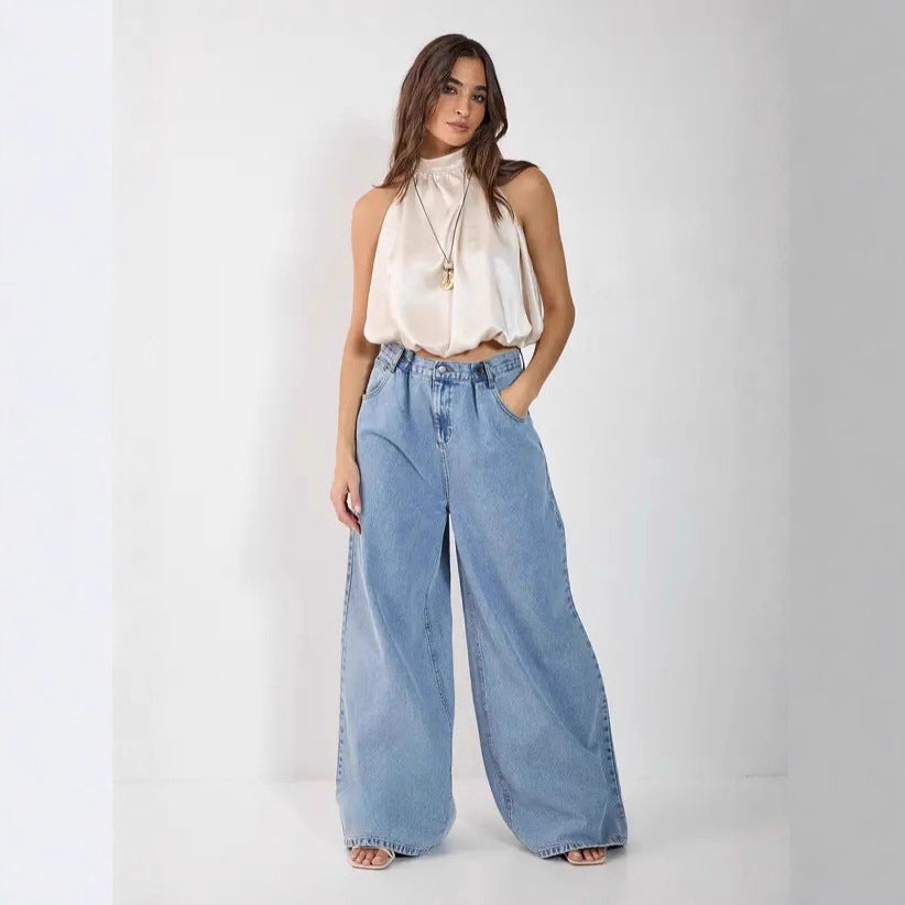 Damen Satin-Haltertop mit gerafftem Ausschnitt Echo Archiv