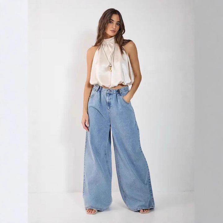 Damen Satin-Haltertop mit gerafftem Ausschnitt Echo Archiv