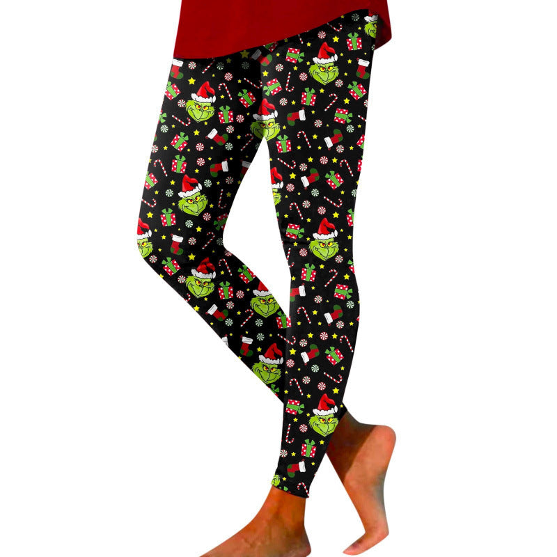 Damen Gemusterte Weihnachtsleggings Echoarchiv