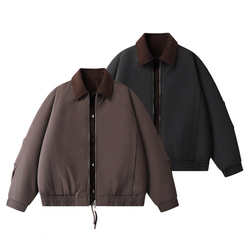 Herren Boxige Kurzjacke mit Cordkragen, doppelter Front und Kordelzugsaum Echo Archiv