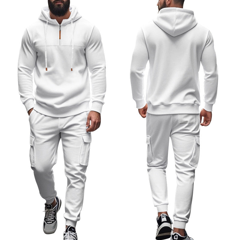 Herren nan Cargo-Jogginganzug mit Halbzip-Kapuzenpullover und tapered Cargohose Echo Archiv