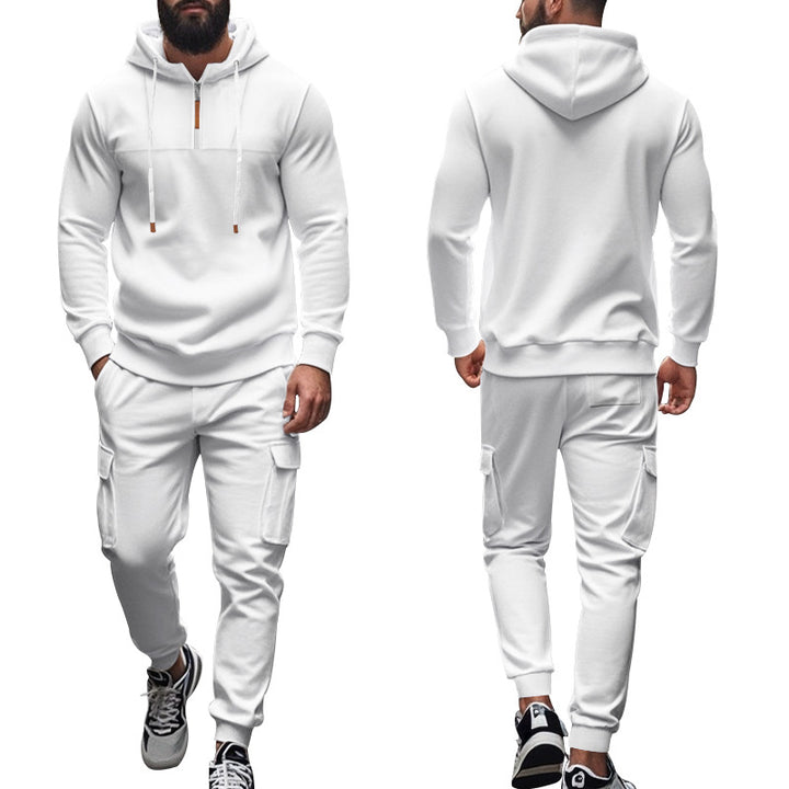 Herren nan Cargo-Jogginganzug mit Halbzip-Kapuzenpullover und tapered Cargohose Echo Archiv