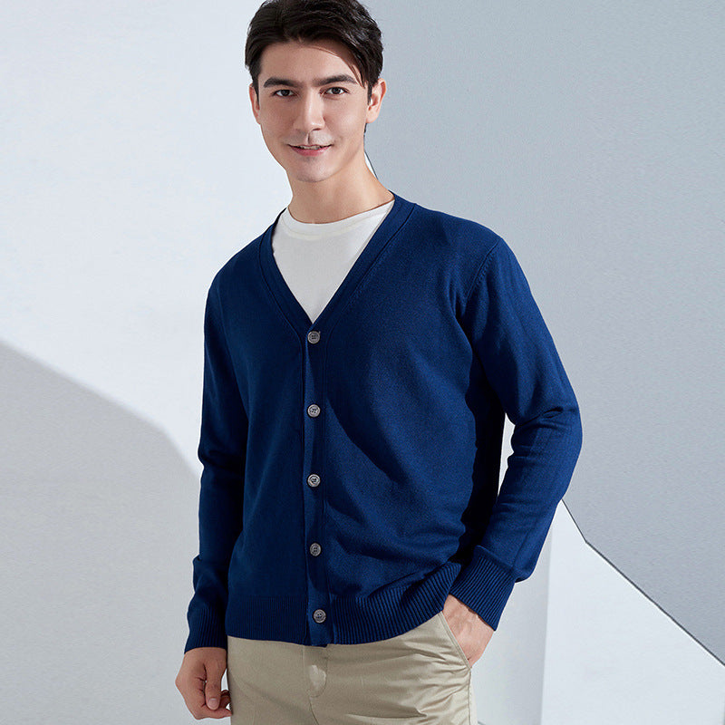 Herren Leichter Feinstrick-Cardigan mit V‑Ausschnitt und Business‑Silhouette Echoarchiv