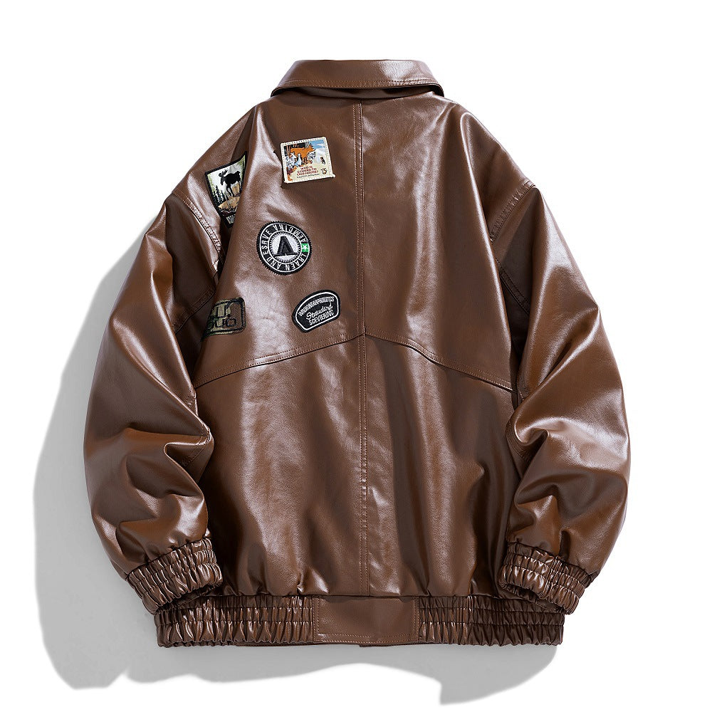 Herren Kunstlederjacke im modernen Utility-Design mit praktischen Taschen Echoarchiv