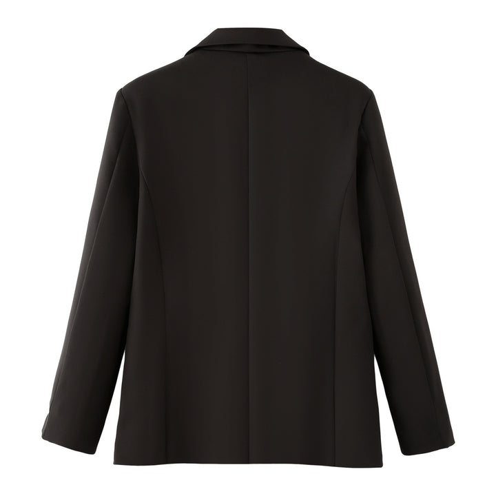 Damen einreihiger Blazer mit Reverskragen, Kontraststeppungen und aufgesetzten Taschen – Valéne