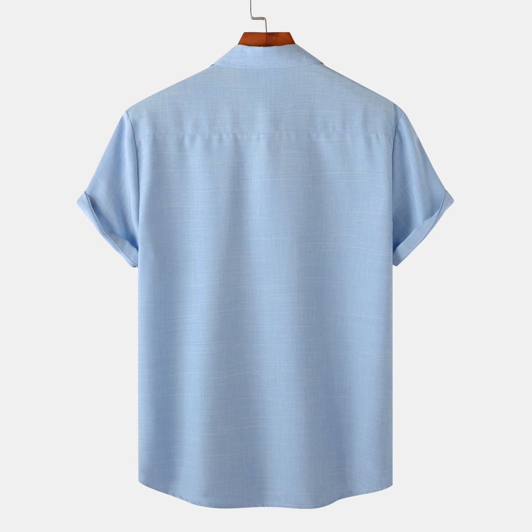 Herren Kurzarmhemd mit leichtem, atmungsaktivem Stoff und minimalistischem Design Echoarchiv