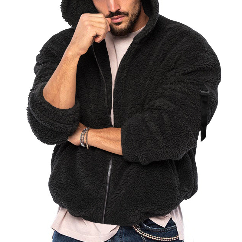 Herren kuschelige Kapuzenjacke aus Teddy-Fleece Echoarchiv