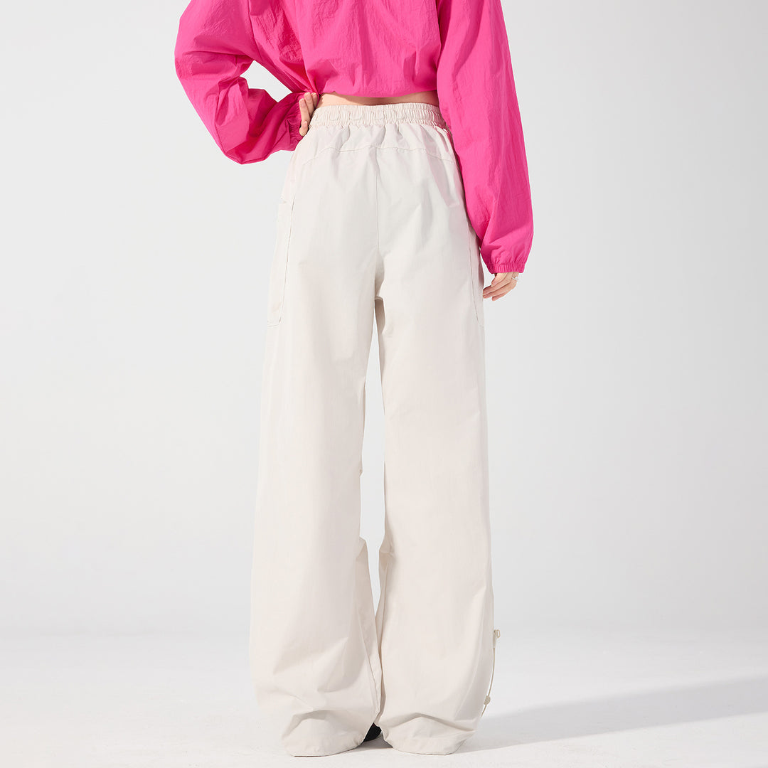 Damen Weite technische Cargo-Hose mit Kordelzugbund, verstellbarem Saum und Multifunktions-Taschen Echo Archiv