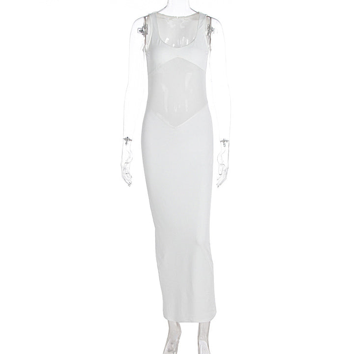 Damen Elegantes Maxikleid mit transparenten Einsätzen und figurbetontem Schnitt Echo Archiv