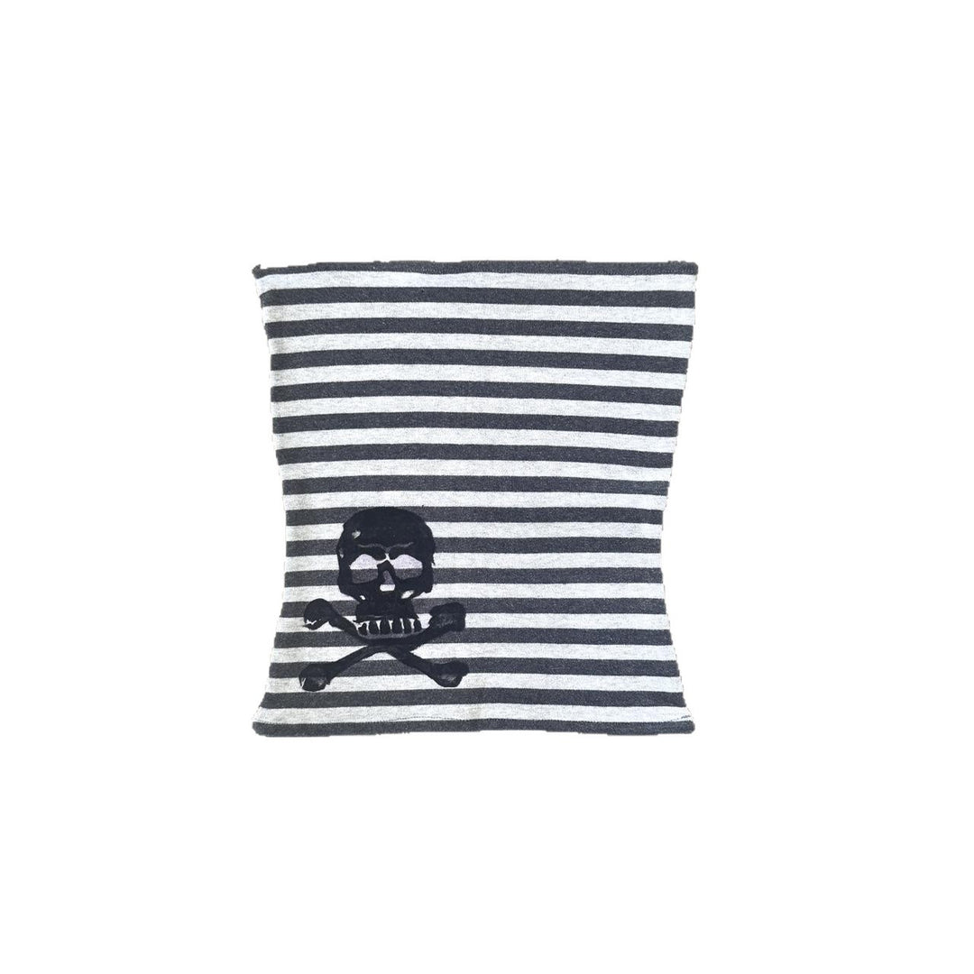 Damen gestreifter Schal mit Totenkopf-Design Echo Archiv