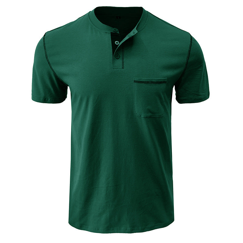 Herren Kurzarmshirt mit modischem Henley-Ausschnitt und praktischer Brusttasche Echoarchiv