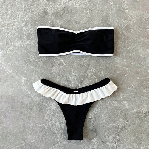 Damen Bandeau-Bikini-Set mit elegantem Rüschendesign Echo Archiv