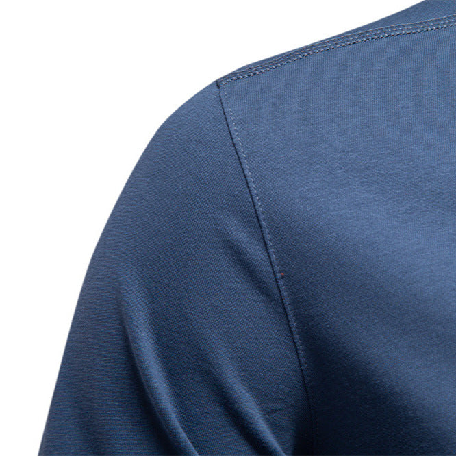 Herren Langarm-Henley-Shirt mit eleganten Druckknöpfen und bequemer Passform Echoarchiv