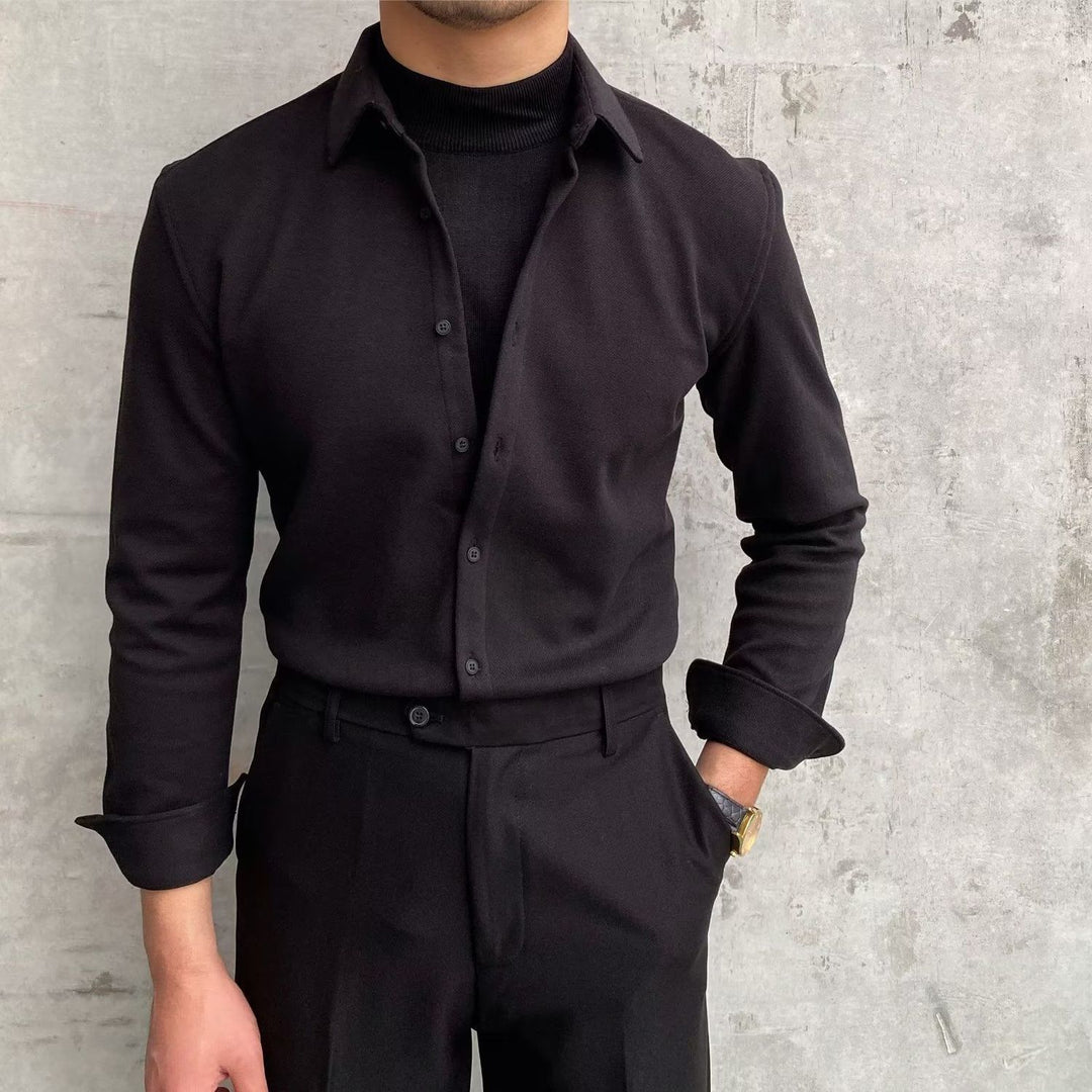 Herren Elegantes Langarmhemd Echoarchiv