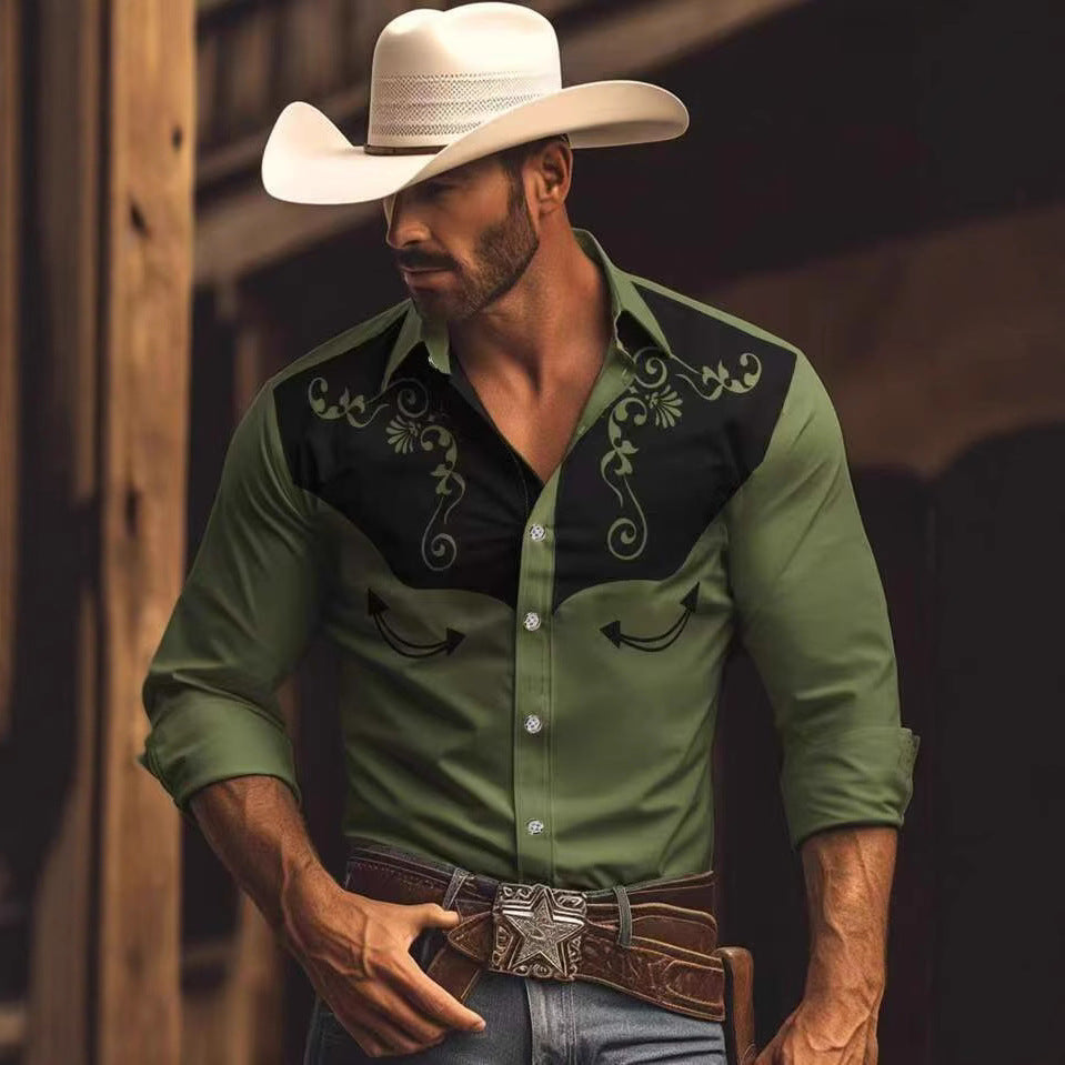 Herren Western Hemd mit kunstvoller Stickerei Echoarchiv