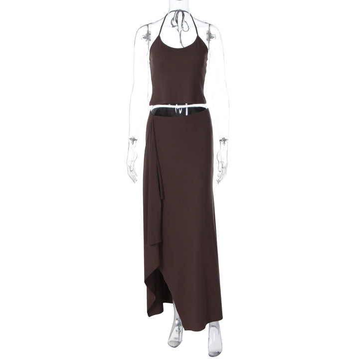 Damen Maxikleid mit asymmetrischem Saum und verstellbarem Träger Echo Archiv