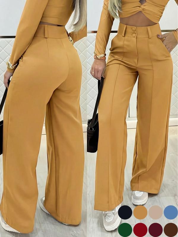 Damen Hochtaillierte weite Palazzo-Hose mit Bügelfalte Echo Archiv
