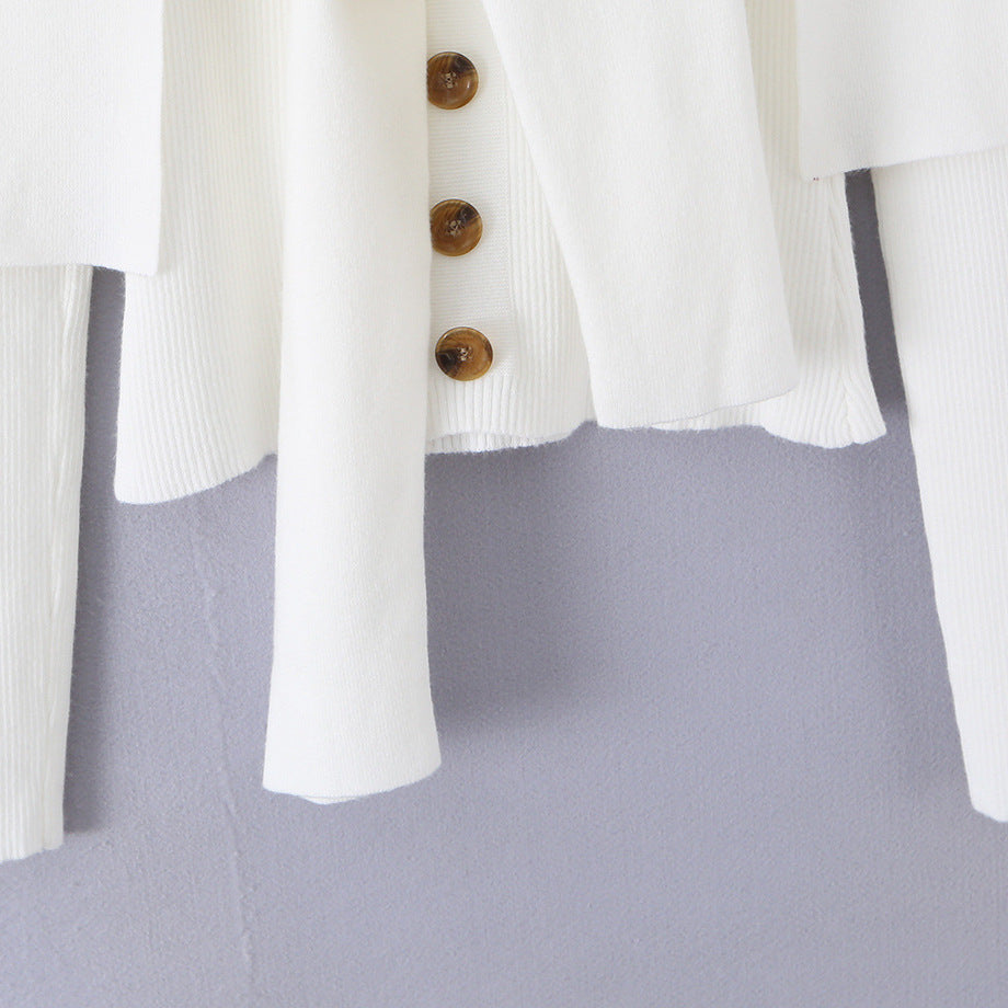 Damen Schulterstrick-Cardigan mit abnehmbarem Schultertuch-Detail Echoarchiv