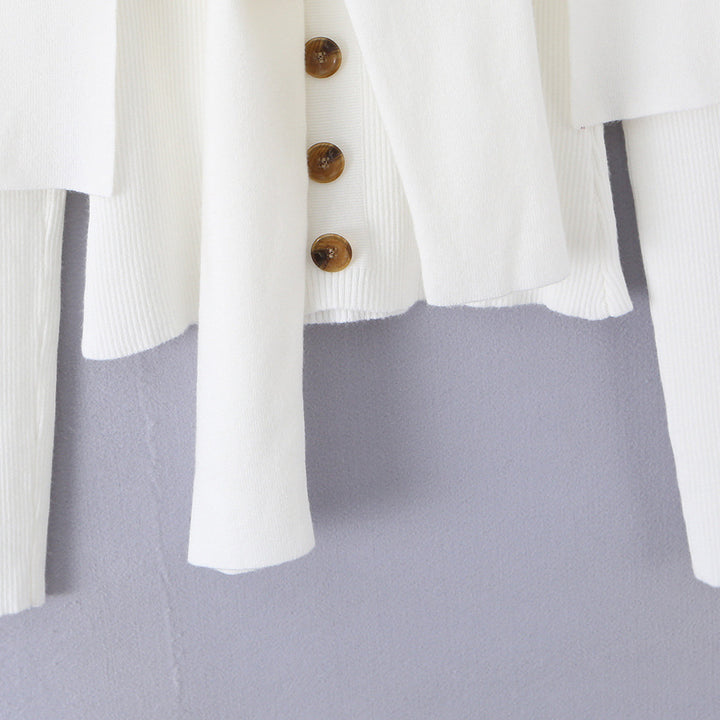 Damen Schulterstrick-Cardigan mit abnehmbarem Schultertuch-Detail Echoarchiv