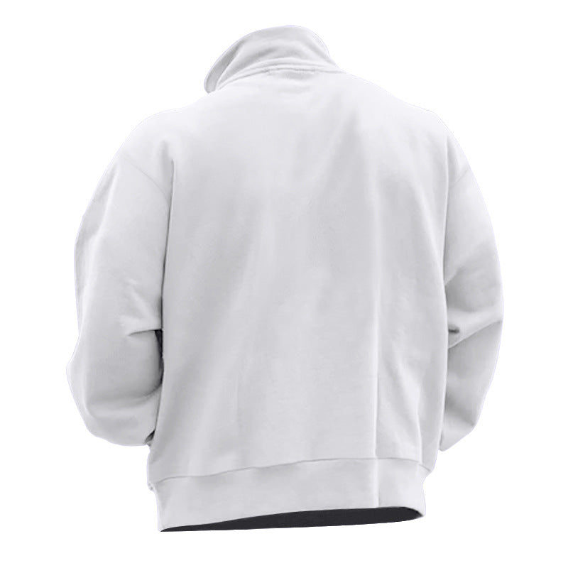 Herren Fleece-Hoodie mit modernem Reißverschluss und hohem Kragen Echoarchiv