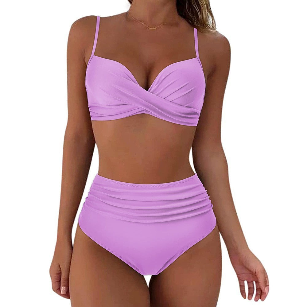 Damen hochtailliertes Bikini-Set mit elegantem Wickeldesign Echo Archiv