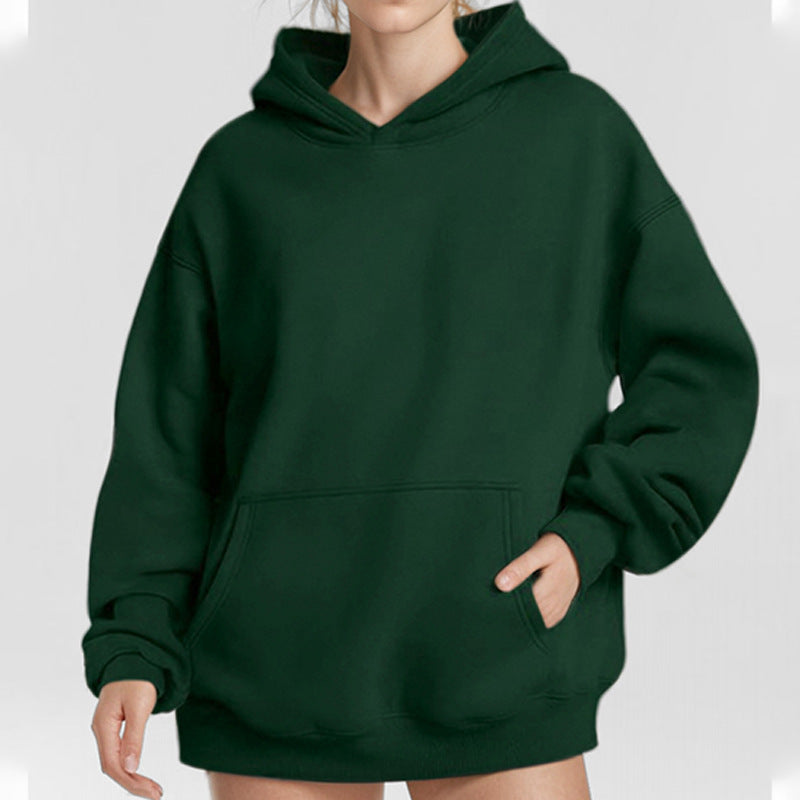 Damen nan extralanges Oversize Kapuzen-Sweatshirt mit Kängurutasche, weichem Fleece-Innenfutter und überschnittener Schulter Echo Archiv
