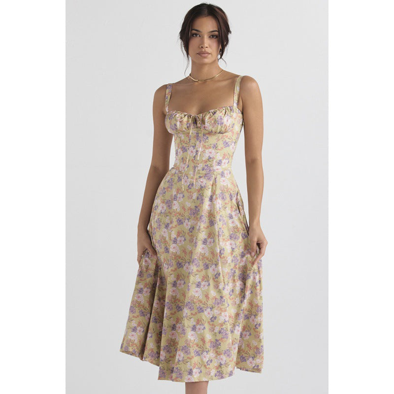 Damen Maxikleid mit floralem Design und elegantem Schlitz Echo Archiv