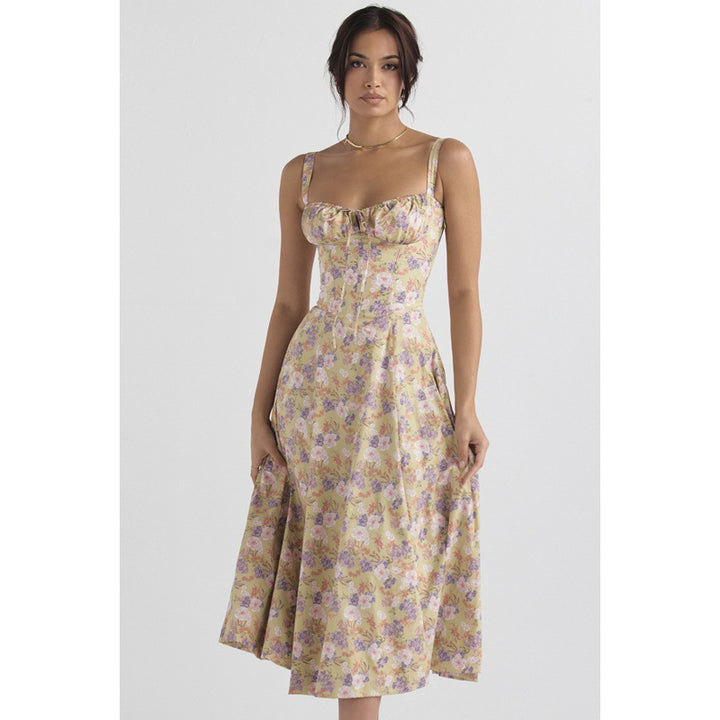 Damen Maxikleid mit floralem Design und elegantem Schlitz Echo Archiv