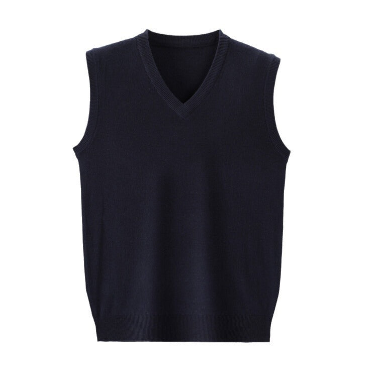 Herren V-Pullover aus feiner Baumwollmischung mit eleganter Struktur Echoarchiv