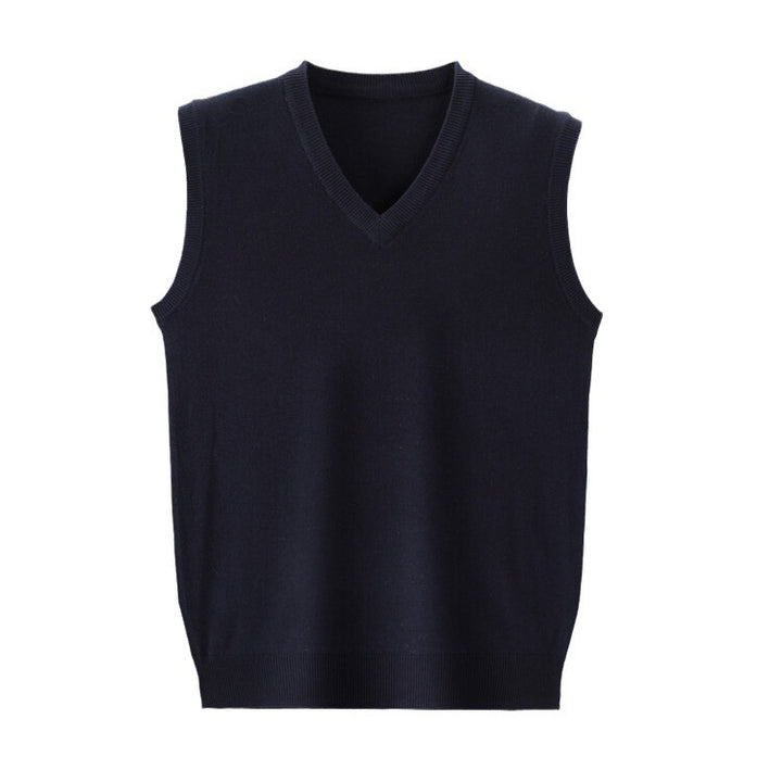 Herren V-Pullover aus feiner Baumwollmischung mit eleganter Struktur Echoarchiv