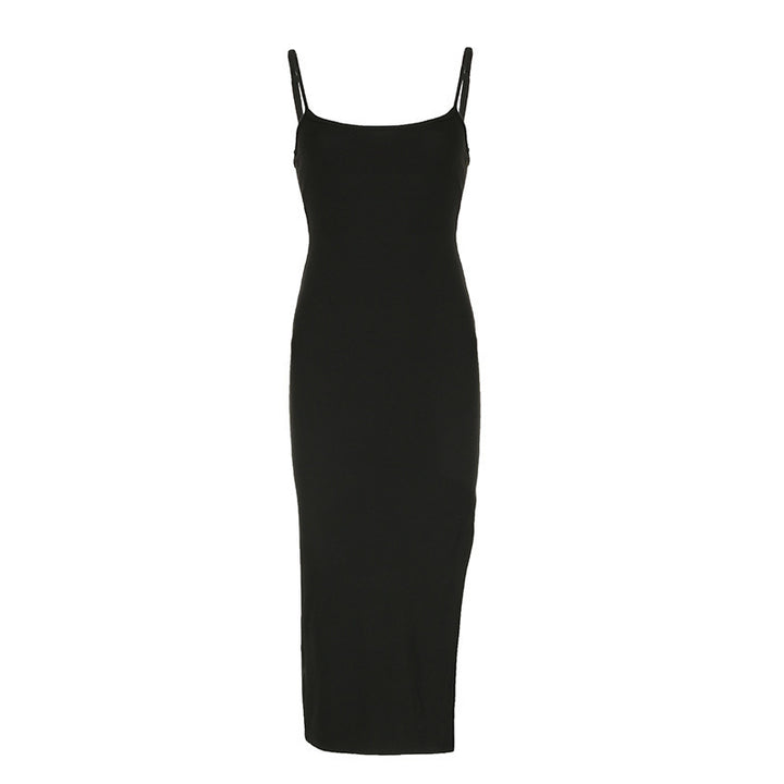 Damen elegantes, figurbetontes Midi-Kleid mit feinen Spaghettiträgern Echo Archiv