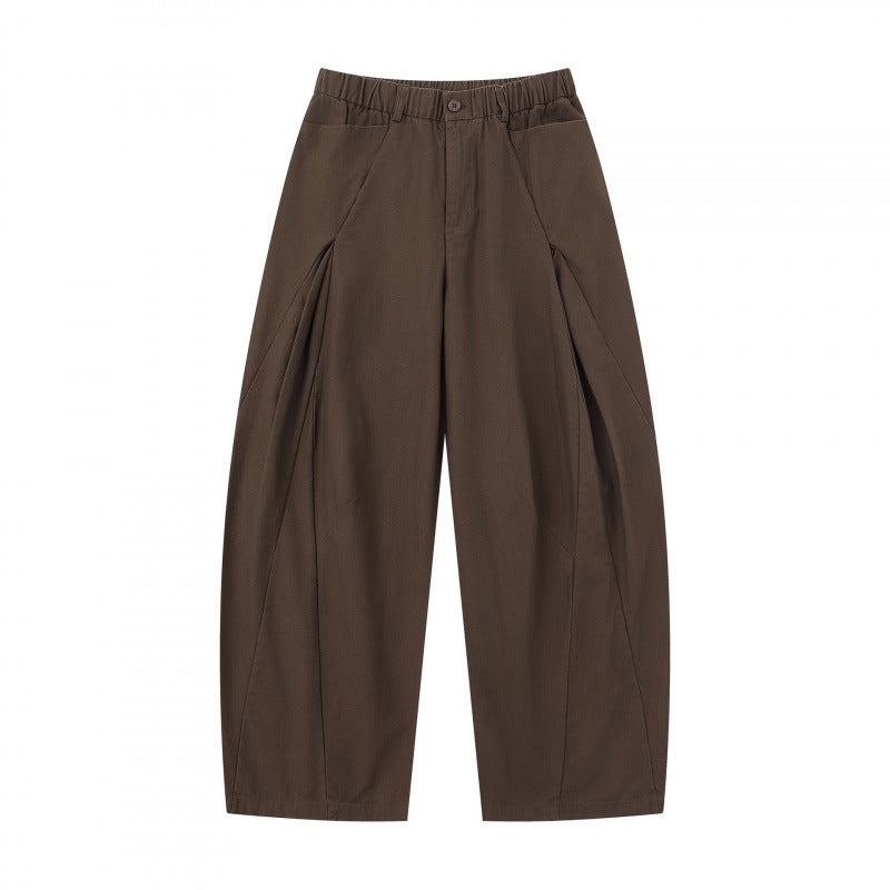 Damen Weite Culotte-Hose mit elastischem Bund, dekorativen Falten und geschwungenen Nahtdetails Echo Archiv