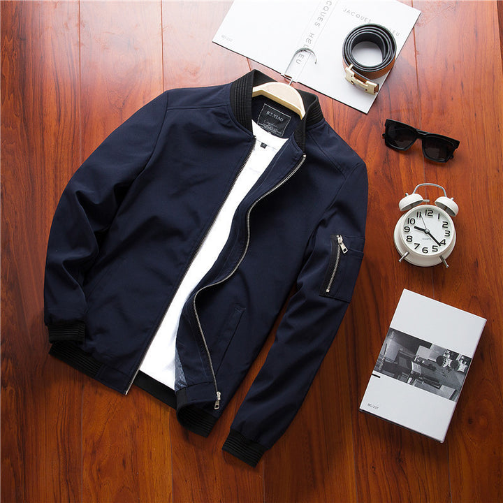 Herren Leichter Softshell-Bomberblouson mit Ärmelzip und elastischen Rippabschlüssen Echo Archiv