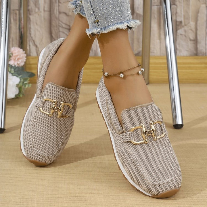 Damen Atmungsaktive Mesh-Slipper mit dekorativer Metallschließe Echoarchiv