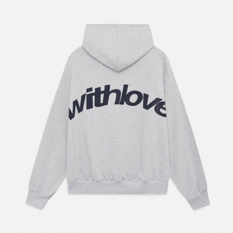 Unisex nan oversized Kapuzenpullover mit großflächigem Rückenprint, Kängurutasche und gerippten Bündchen Echo Archiv