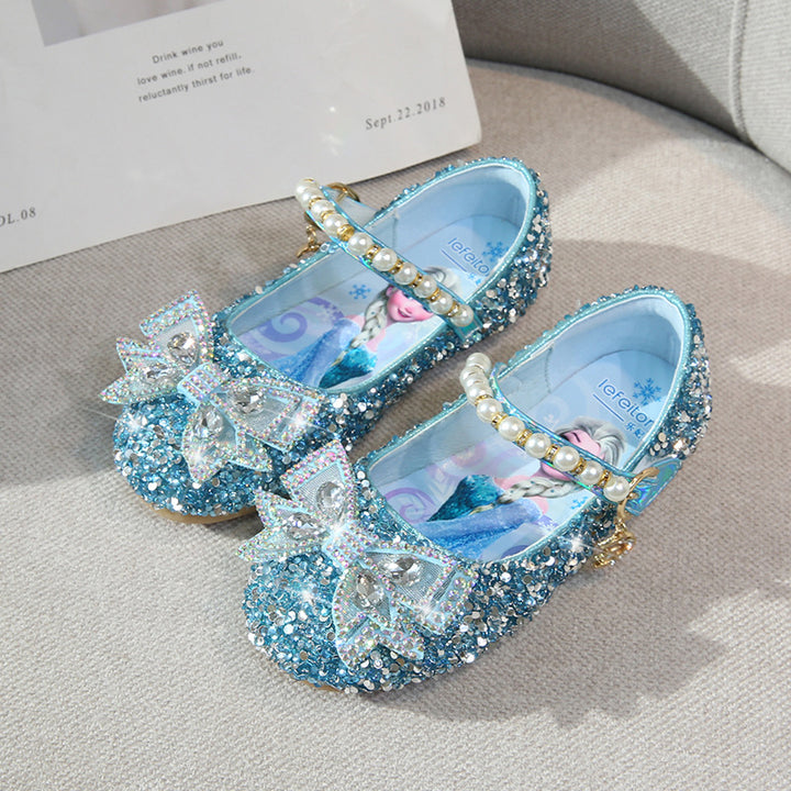 Mädchen Glitzernde Ballerinas mit perlenbesetztem Riemen Echo Archiv