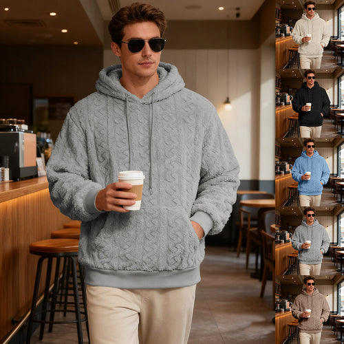 Herren Kuscheliger Hoodie mit strukturiertem Fleece Echoarchiv