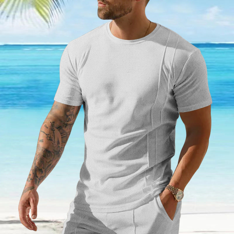 Herren Sportliches Kurzarm-T-Shirt mit strukturiertem Design Echoarchiv