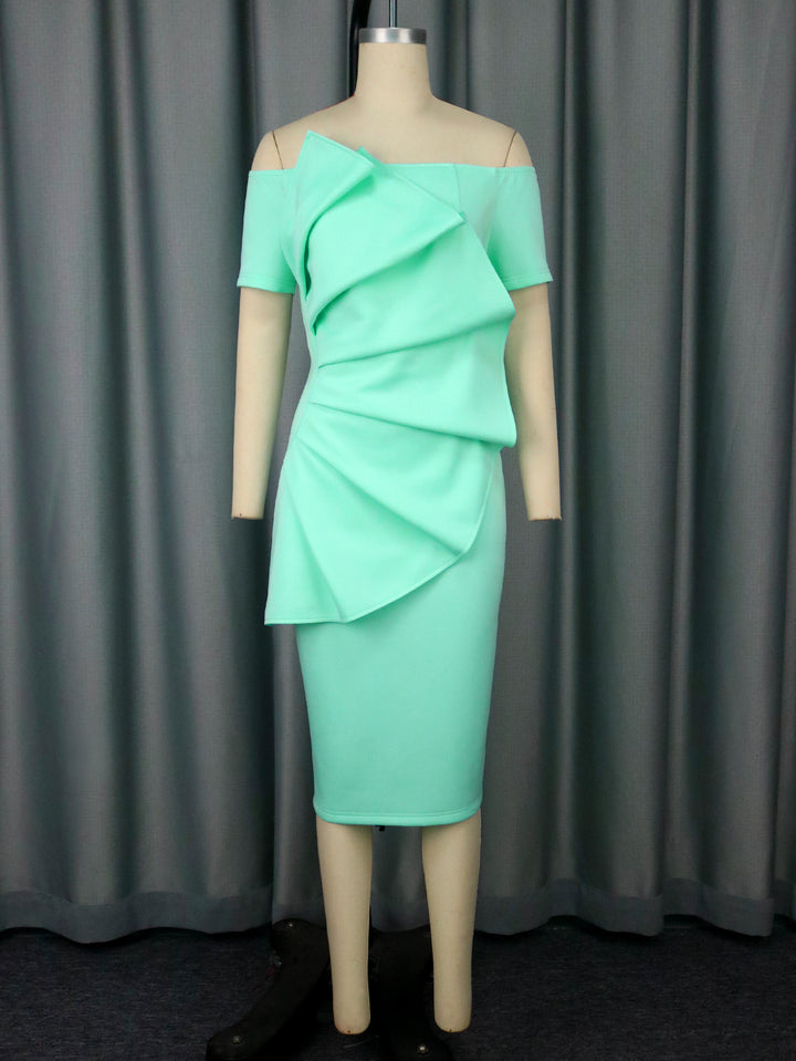 Damen Elegantes Wickelkleid mit asymmetrischem Design und Drapierungen Echo Archiv