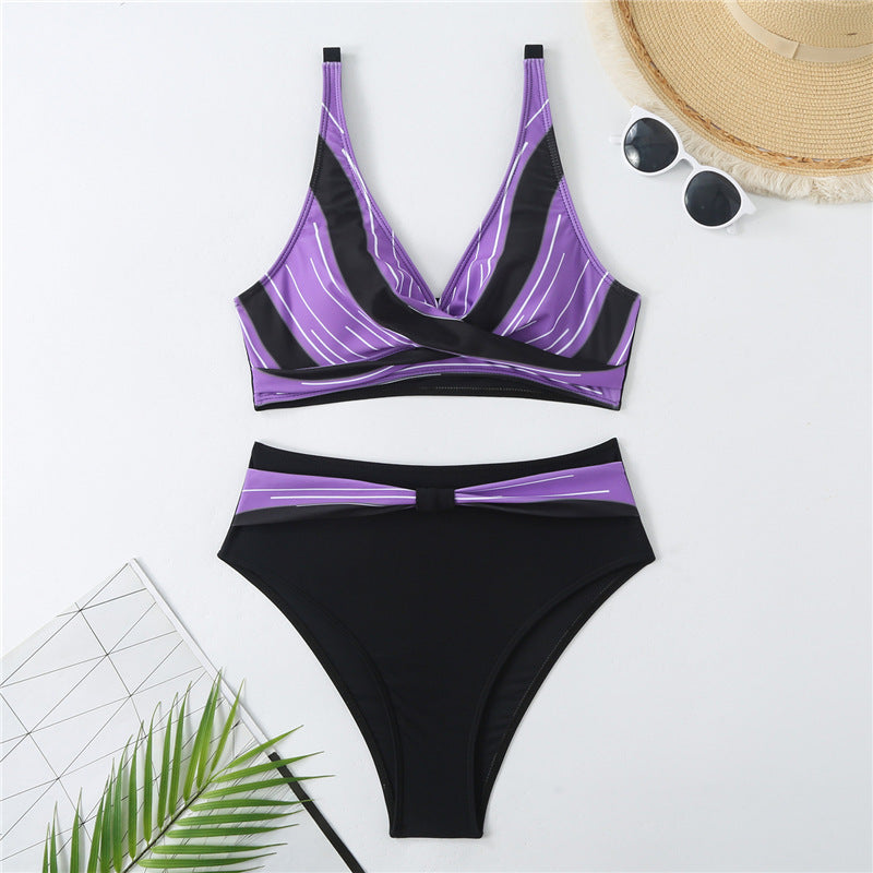 Damen Bikini-Set mit modernem Wickeldesign und figurbetonendem Schnitt Echo Archiv
