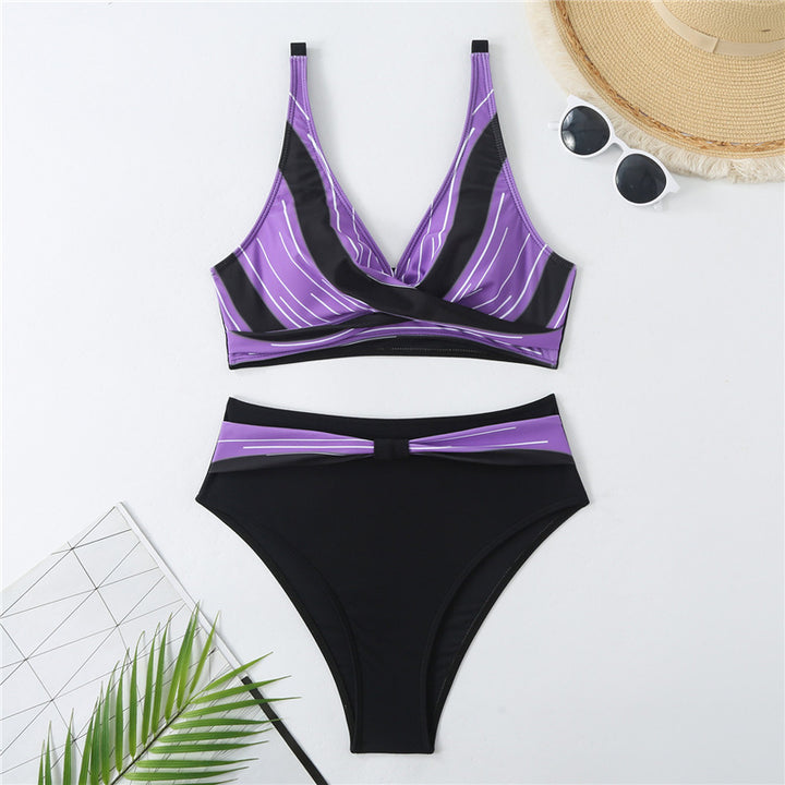 Damen Bikini-Set mit modernem Wickeldesign und figurbetonendem Schnitt Echo Archiv