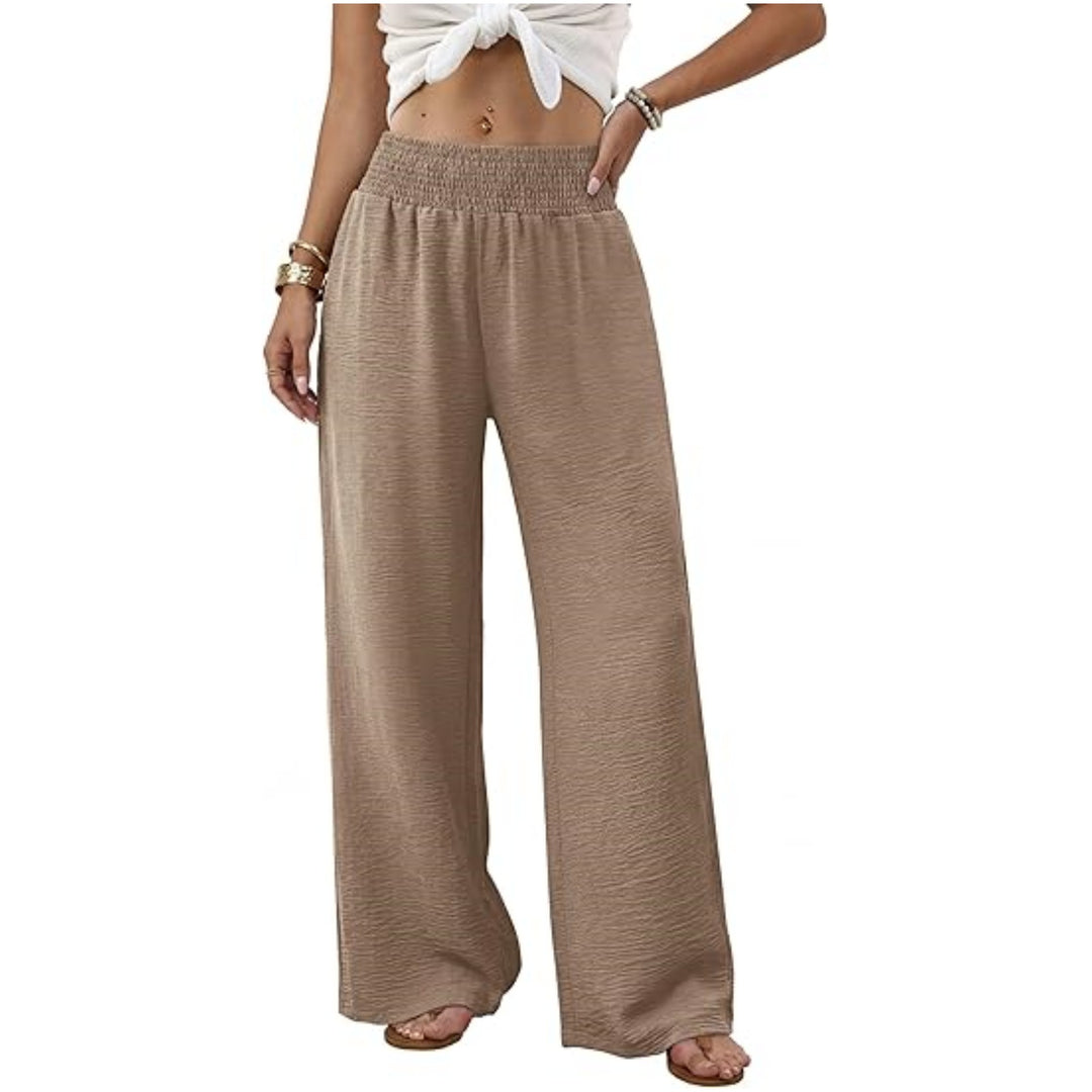Damen weite Palazzo-Hose mit gerafftem Stretchbund Echo Archiv