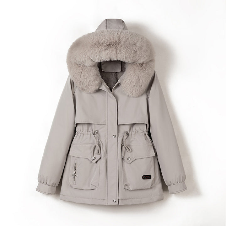 Damen nan wattierter Parka mit abnehmbarer Kunstpelzkapuze, tailliertem Kordelzug und weichem Teddy-Innenfutter Echo Archiv