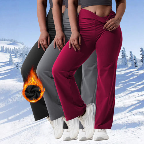 Damen High-Waist Bootcut-Yogahose mit formender Rückenpasse und weitem Bein – Avélisse
