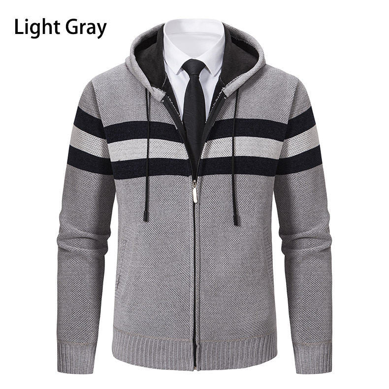 Herren modische Kapuzenjacke mit strukturiertem Design und elegantem Innenkragen Echoarchiv