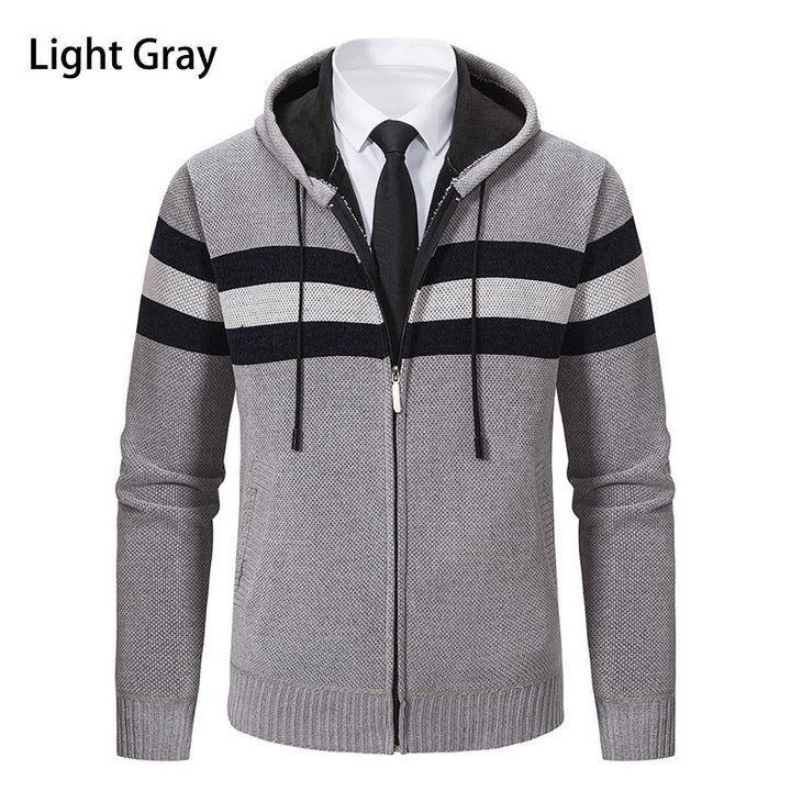 Herren modische Kapuzenjacke mit strukturiertem Design und elegantem Innenkragen Echoarchiv