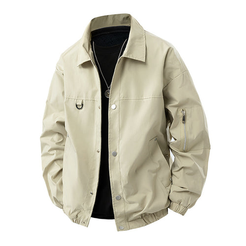 Herren Leichte Utility-Coachjacke mit Druckknopfverschluss, Ärmel-Reißverschluss & elastischem Saum Echo Archiv