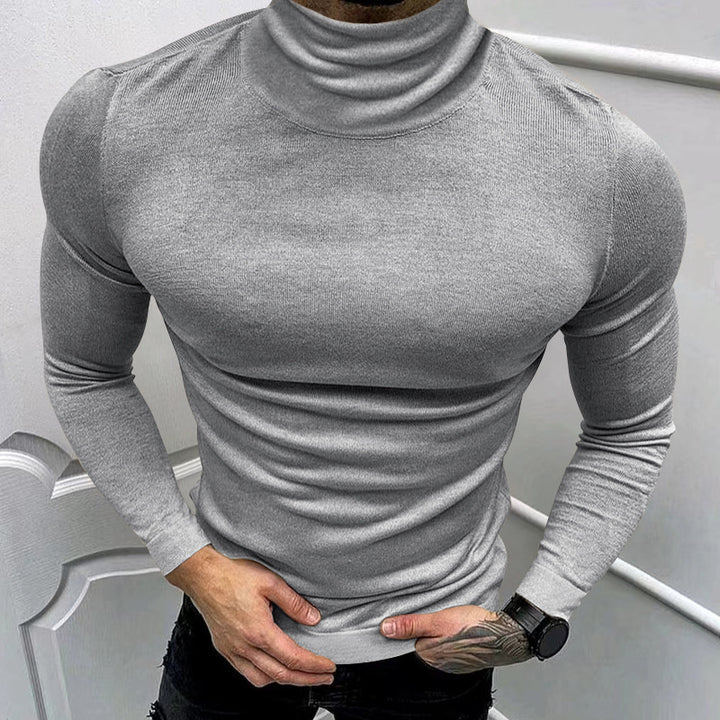Herren elegantes Rollkragenpullover in hochwertiger Baumwollmischung Echoarchiv