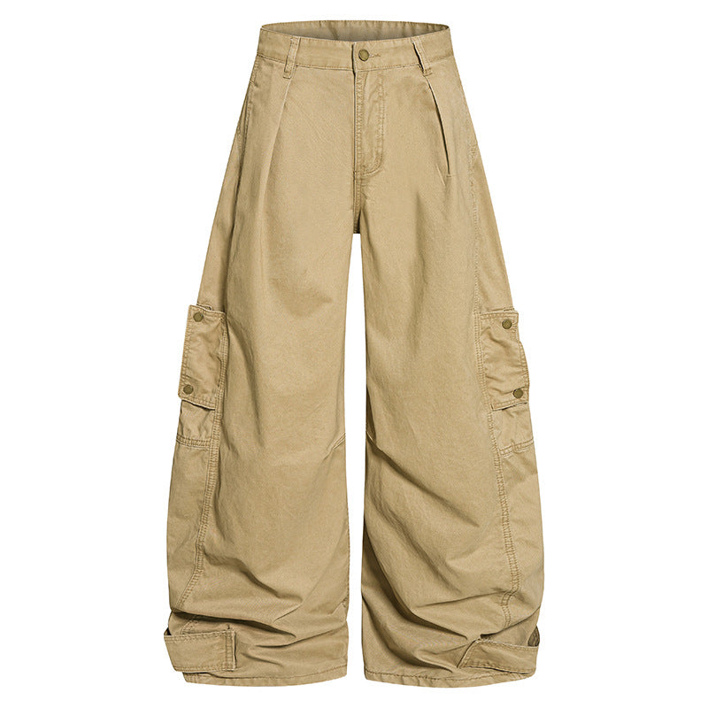 Damen weite Cargo‑Culotte‑Hose mit hoher Taille, Ballon‑Bein und aufgesetzten Klappentaschen Echoarchiv