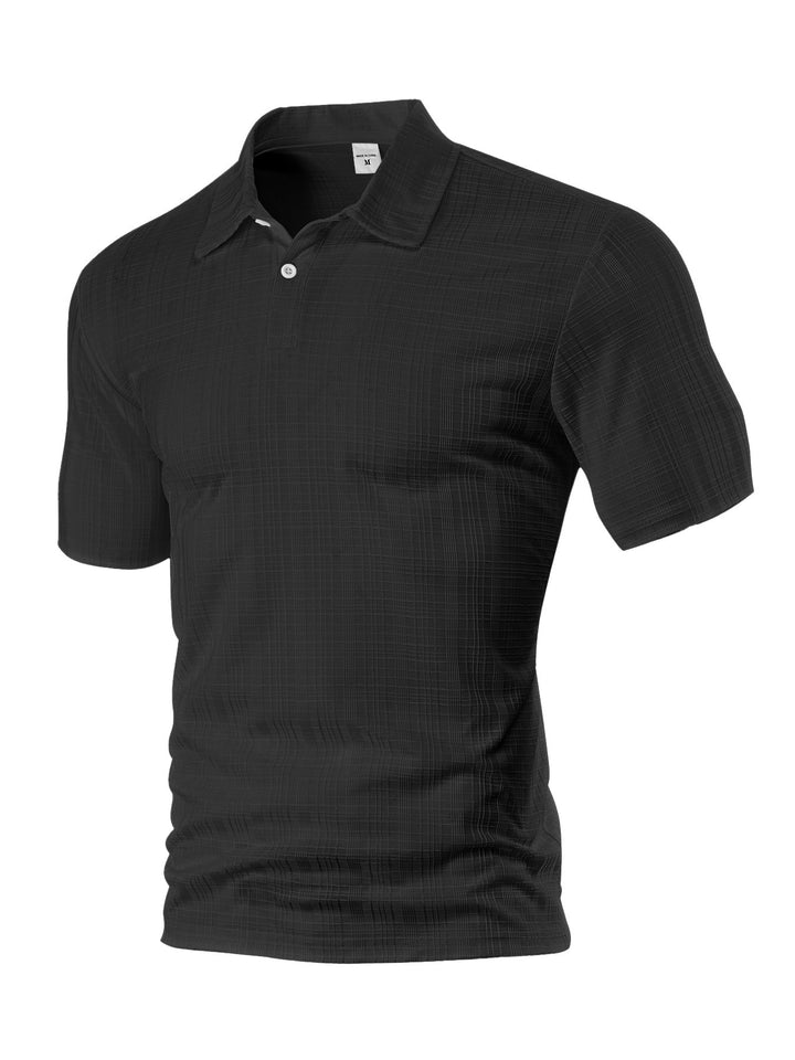 Herren Kurzarm-Poloshirt mit strukturiertem Design Echoarchiv